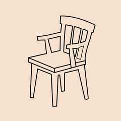 Chair black and white clipart 