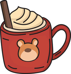 Autumn coffee mug illustration