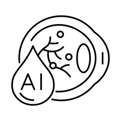 Diabetic Retinopathy Icon – AI-Powered Eye Screening for Early Detection of Retinal Damage and Diabetes Complications Using Eye with AI Chip