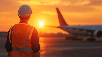 Fuel technician filling airplane with hybrid SAF blend at green-certified airport. 