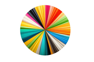 Obraz premium Colorful abstract radial pattern, vibrant circular design, geometric symmetry, multicolored lines radiate from center, modern art, energetic and dynamic visual, creative background