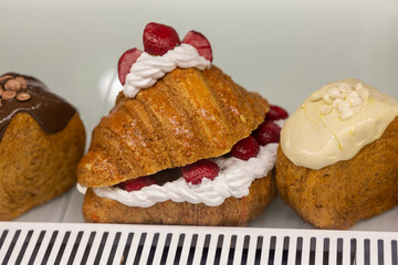 Close-Up of Strawberry Cream Café Croissants
