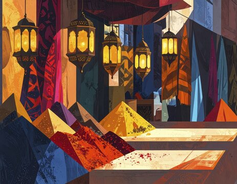 Alluring Arabian Night Market Scene
