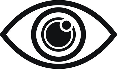 Stylized human eye icon graphic for vision observation and security concept