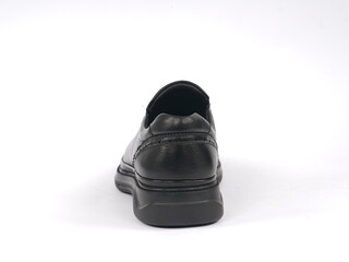 black leather formal shoe isolated on white background. leather shoe,
Perfect for product display, e-commerce, footwear ads, and catalog use with clean. back view, side view,