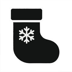 Red Christmas stocking decoration with holiday gifts, vector illustration on white