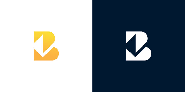 Modern and sleek letter B logo design featuring an integrated directional arrow. This abstract graphic identity mark is perfect for technology, media, and innovative brand solutions - Powered by Adobe
