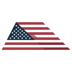 American flag in a modern design isolated on white background, a symbol of patriotism and national pride