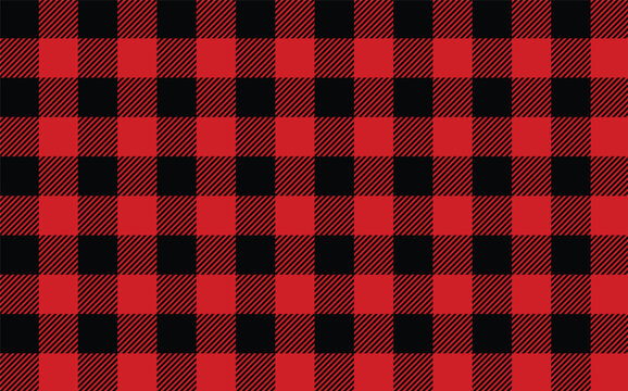 Buffalo plaid seamless pattern, red black buffalo plaid textured pattern background for christmas winter clothing and textile design