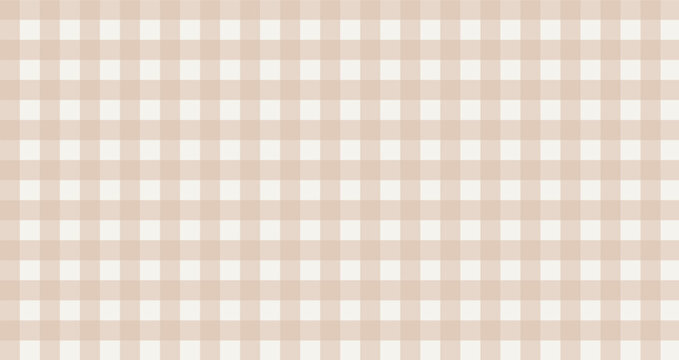 Seamless gingham pattern. Beige white plaid gingham minicheck texture background. Checkered tweed plaid repeating abstract pattern for textile fabric design