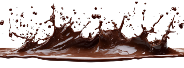 Rich and flowing chocolate splash creating a delicious visual effect