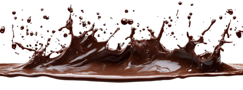 Rich and flowing chocolate splash creating a delicious visual effect