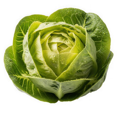 Obraz premium Fresh lettuce head isolated on transparent background