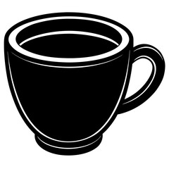 Black cup of coffee vector