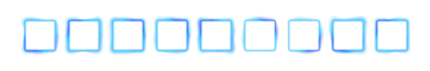 PNG Rainbow blue drops of water, liquid or holograms of irregular free organic shapes. Transparent blue sparkling water splash element with blue gradient.	