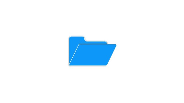 Simple blue folder icon with white outline on a clean white background