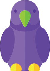Cute purple bird flat icon