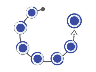 Process diagram start to end vector