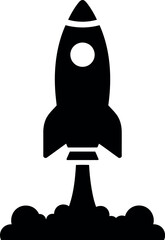 Rocket launch silhouette success innovation future