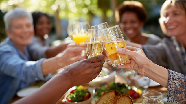 Relatives enjoying morning meal together around surface faceless family members defocused dining background breakfast gathering scene household bonding moment shared meal
