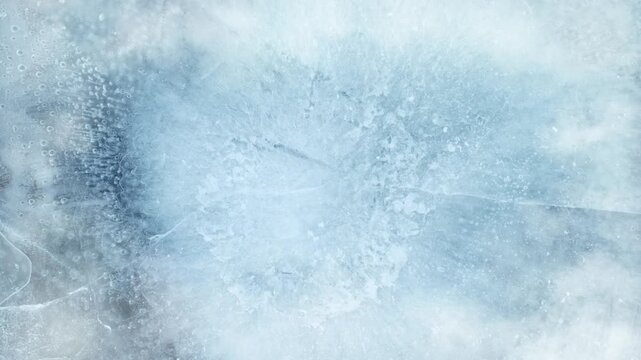 Super Slow Motion Shot of Ice Background and Gently Flowing Cold Smoke at 1000fps.
