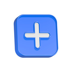 Fototapeta premium add button upload cross plus 3d rendering