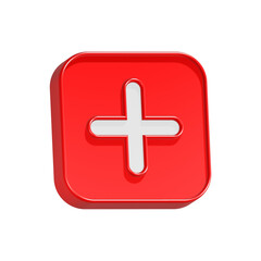 Fototapeta premium add button upload cross plus 3d rendering