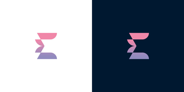 Abstract Letter E Logo Design with Pastel Purple and Lilac, Modern Minimalist Style - Powered by Adobe