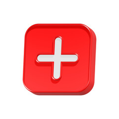 add button upload cross plus 3d rendering