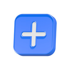Obraz premium add button upload cross plus 3d rendering