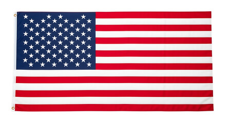 American flag waving with stars and stripes isolated on transparent background
