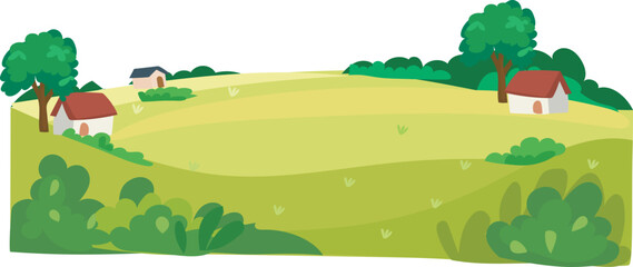 Sunny farmland field illustration