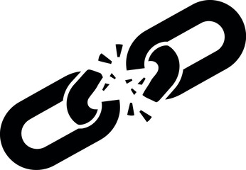 Broken chain link symbol