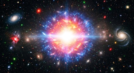Cosmic explosion a vibrant display of celestial bodies in deep space