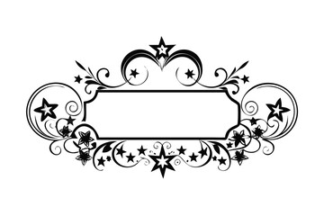 Color floral composition with leaves in decorative corner frame