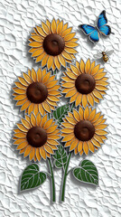 Fototapeta premium Sunflower on a white background