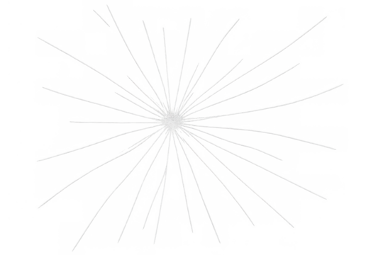 White sunburst effect creating bright star light with transparent background for design elements