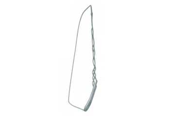 Light blue string forming a loop, a minimalistic design element showing flexibility and connection on transparent background
