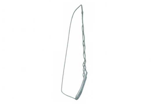 Light blue string forming a loop, a minimalistic design element showing flexibility and connection on transparent background