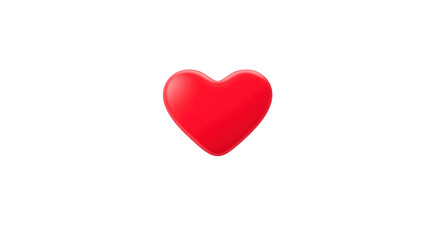 Obraz premium Red heart love symbol romantic glossy isolated transparency background happiness affection passion valentine