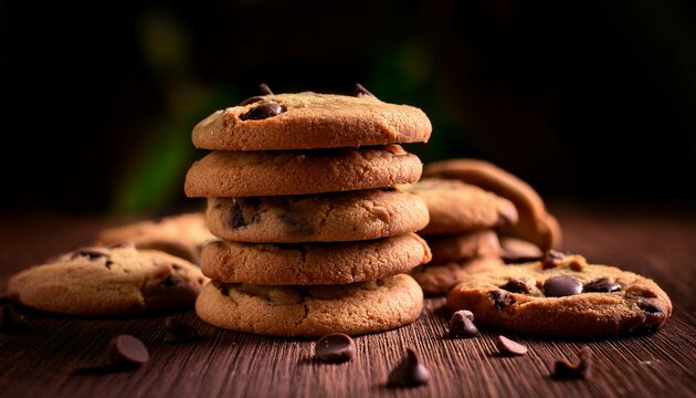 stacked chocolate chip cookies close up photography food styling sweet treats bakery chocolate chip cookies food photography