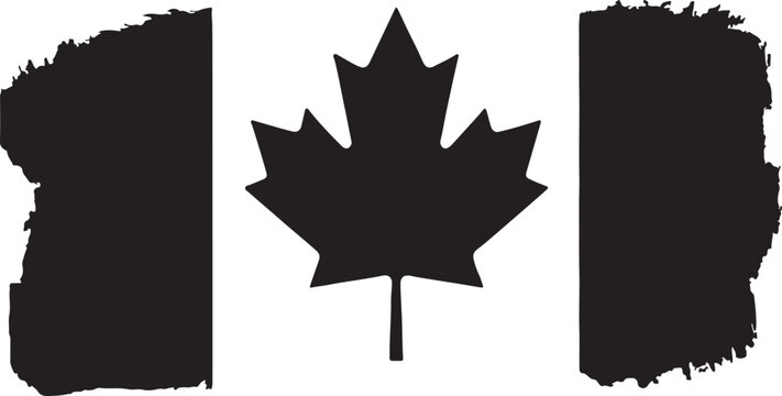 Canadian Flag Icon  Simple Maple Leaf Silhouette Design