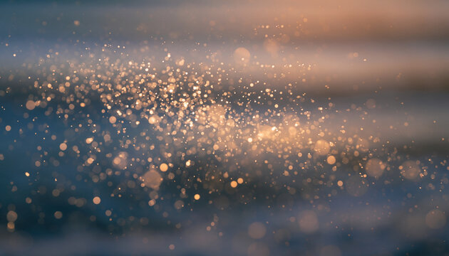 Abstract bokeh lights with warm and cool tones.