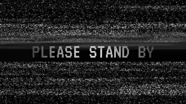 No signal error no signal error displays as static please stand by on a broken television. suitable for technology blogs, error troubleshooting articles, tv repair service advertisements.