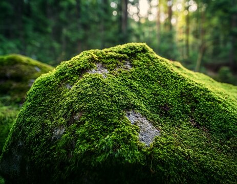 moss covered rock in forest close up photography lush green nature tranquil scene stone texture keywords moss nature photography