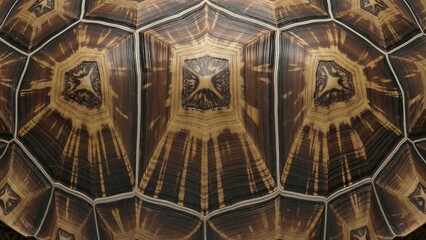 Detailed Close-Up of a Radiated Tortoise Shell Pattern.