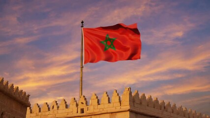 Flag of Morocco in Morocco.