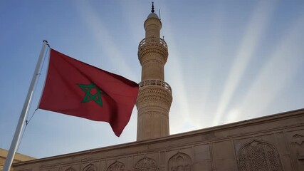 Flag of Morocco in Morocco.