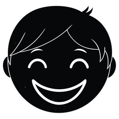 shy smile on white background