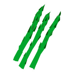 Asparagus icon flat design. Simple green asparagus print cartoon style, healthy menu concept. Vector illustration isolated on white